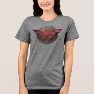 Wonder Woman Symbol über konzentrische Kreise Tri-Blend Shirt