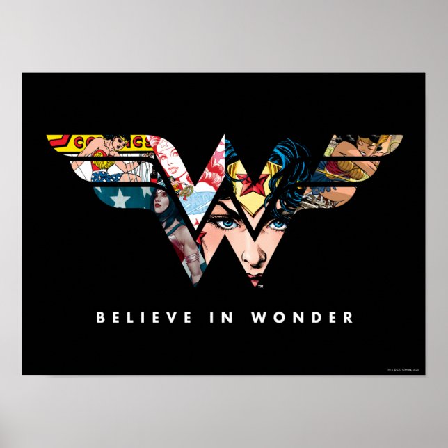 Wonder Woman "Think in Wonder" Collage Logo Poster (Vorne)