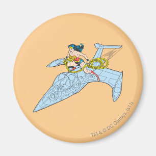 Wonder Woman über das Raumschiff Magnet