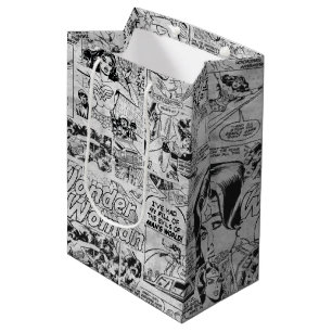 Wonder Woman Vintage Comic Muster Mittlere Geschenktüte