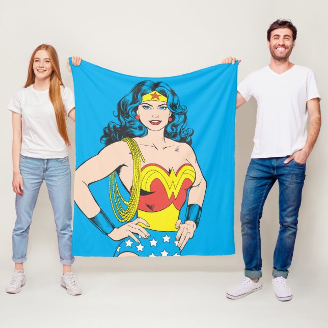 Wonder Woman | Vintage Pose mit Lasso Fleecedecke (Beispiel)
