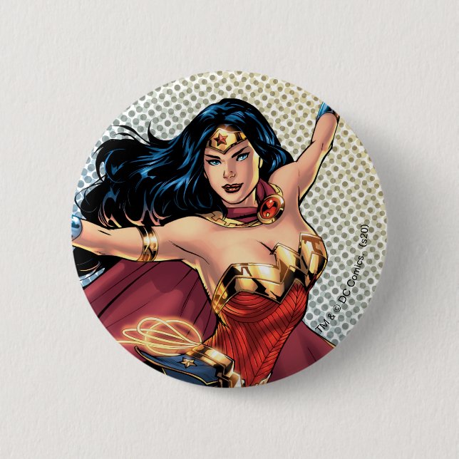 Wonder Woman Wearing Cape Button (Vorderseite)