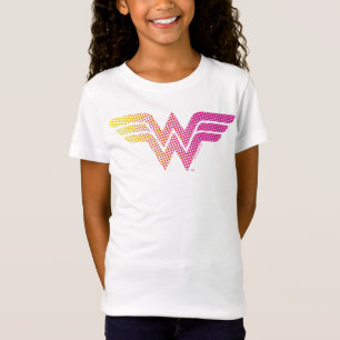 Wonder Woman Yellow Pink Halbftone Gradient Logo T-Shirt