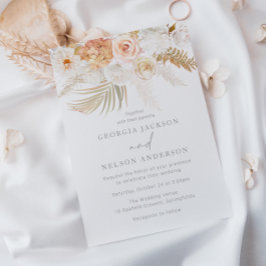 Wonderful Blush Gold & Ivory Floral Wedding Einladung