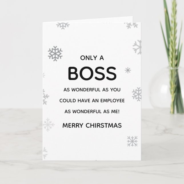 Wonderful Boss/Manager Christmas Karte (Vorderseite)