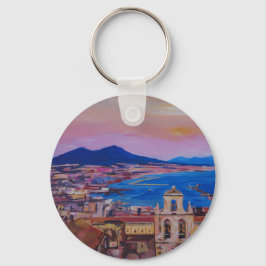 Wonderful City View of Naples with Mount Vesuv Schlüsselanhänger