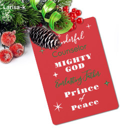 Wonderful Counselor Names of Jesus Christmas Feiertagskarte