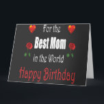 Wonderful cute Mom Birthday with Heart and Flower Karte<br><div class="desc">Wonderful cute birthday with heart and flower design for your lovely mom</div>