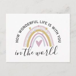 WONDERFUL LIFE positive Bestätigung Regenbogen Postkarte