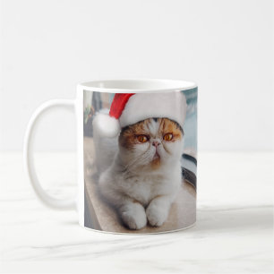 Wonderful persian cat with Santa Claus hat Kaffeetasse