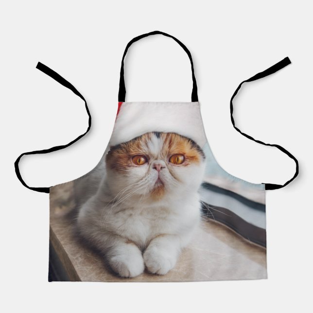 Wonderful persian cat with Santa Claus hat Schürze (Vorderseite)