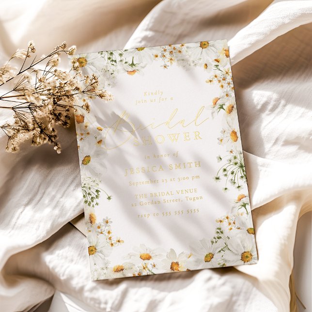 Wonderful Spring Floral Bridal Shower Gold Folieneinladung (Von Creator hochgeladen)