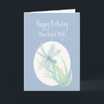 Wonderful Wife Birthday Watercolor Draquelly art Karte<br><div class="desc">Happy Birthday Wonderful Wife Watercolor Draquelly Pond or Garden Nature</div>