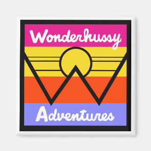 Wonderhussy Adventures Sunset Mountain Logo Magnet