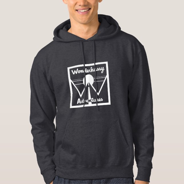 Wonderhussy Adventures White Spotlight Logo Hoodie (Vorderseite)