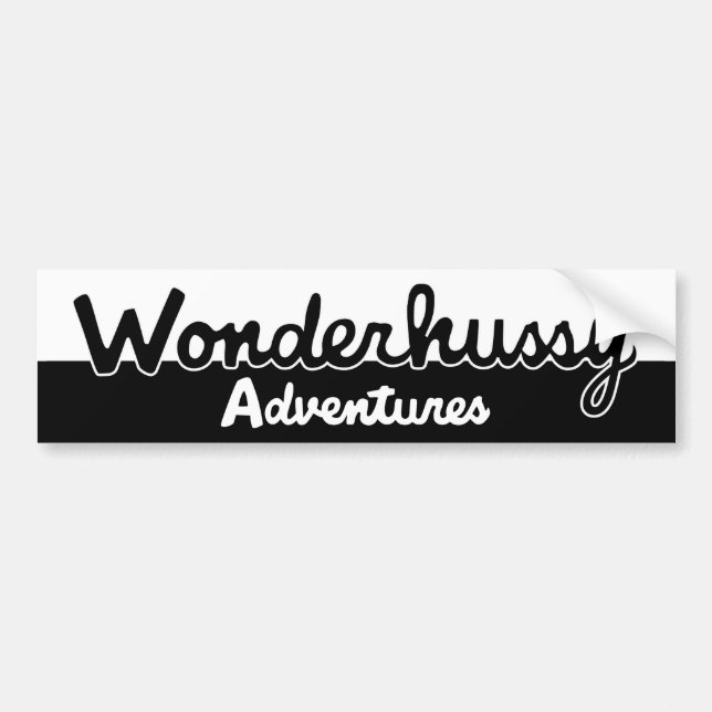 Wonderhussys Adventures Black and White Autoaufkleber (Vorne)