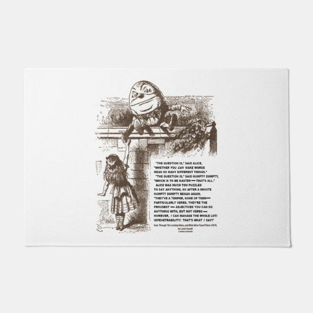 Wonderland Alice Humpty Dumpty Conversation Zitat Fußmatte (Vorderseite)