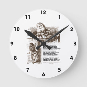 Wonderland Alice Humpty Dumpty Conversation Zitat Runde Wanduhr