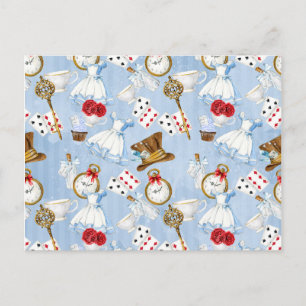 Wonderland Alice Pattern Postkarte