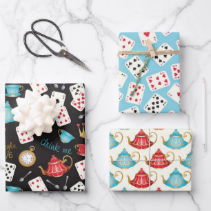 Wonderland Alice Pattern Wrapping Paper Geschenkpapier Set