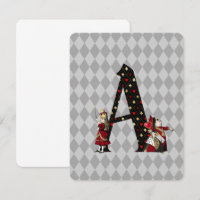 Wonderland Alice & Queen of Hearts Letter A