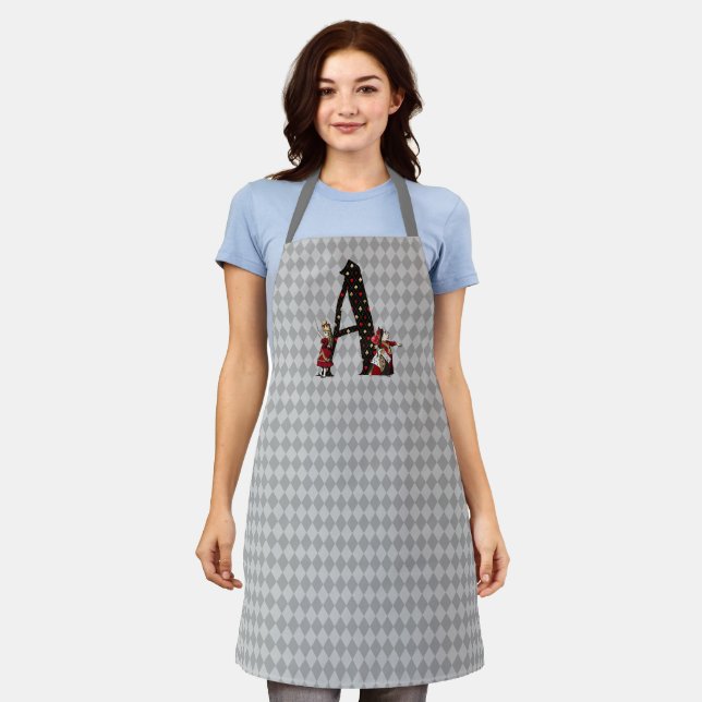 Wonderland Alice & Queen of Hearts Letter A Schürze (Getragen)