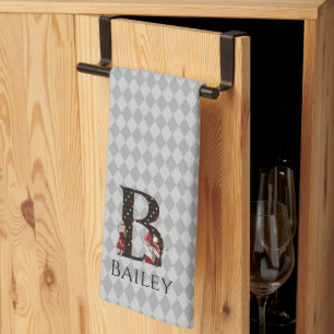 Wonderland Alice & Queen of Hearts Letter B Geschirrtuch