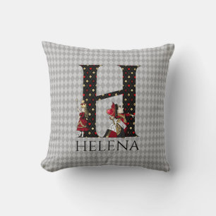 Wonderland Alice & Queen of Hearts Letter H Kissen