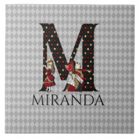 Wonderland Alice & Queen of Hearts Letter M
