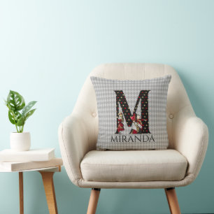 Wonderland Alice & Queen of Hearts Letter M Kissen