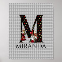 Wonderland Alice & Queen of Hearts Letter M