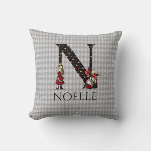 Wonderland Alice & Queen of Hearts Letter N Kissen