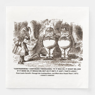 Wonderland Alice Tweedledum Tweedledee Logik Qte Serviette