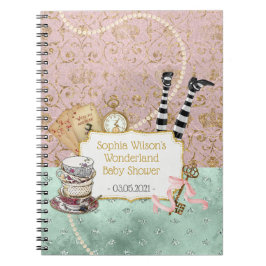 Wonderland Baby Shower Spirale Foto Notizblock