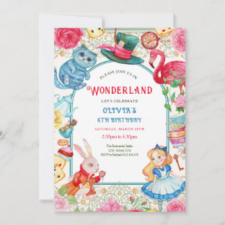 Wonderland Birthday Einladung