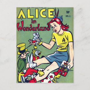 Wonderland-Comic Postkarte