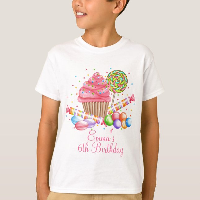 Wonderland Cupcake Candy Lollipop Sweet Tarts T-Shirt (Vorderseite)