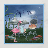 Wonderland Flamingo Sip & See Boy Baby Dusche