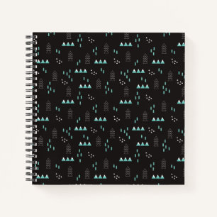 Wonderland Geometric Night Pattern Notizbuch