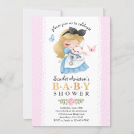 Wonderland Girl Baby Dusche Einladung