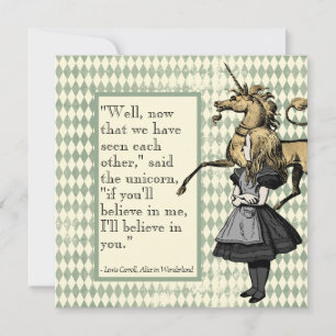 Wonderland Je Croirai En Vous Carte Plat Unicorn