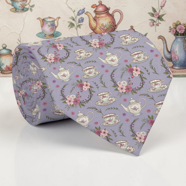 Wonderland Lilac Classic Pattern Necktie Tie Krawatte (Von Creator hochgeladen)
