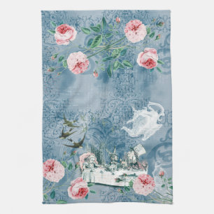 Wonderland Mad Tea Party Blue Rose Tea Serviette