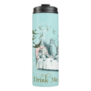 Wonderland Mad Tee Party Aqua Pink Thermal Tumbler Thermosbecher