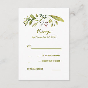 Wonderland Nature Inspiriert Wedding RSVP Cards Karte