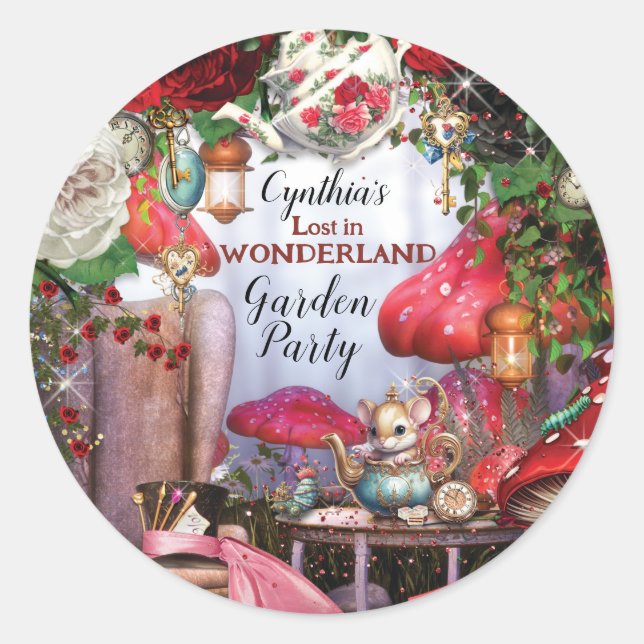 Wonderland Party Stickers (Vorderseite)