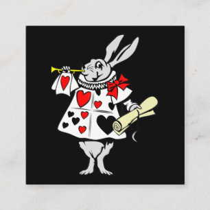 Wonderland Rabbit Osterfest Sonniges Spielen Quadratische Visitenkarte