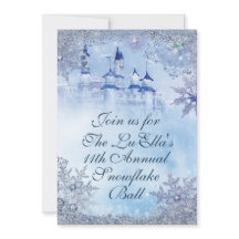 Wonderland Snowflake Ball Invitations