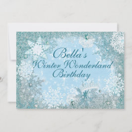 Wonderland Snowflake Party Invitations