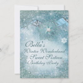 Wonderland Snowflake Party Invitations